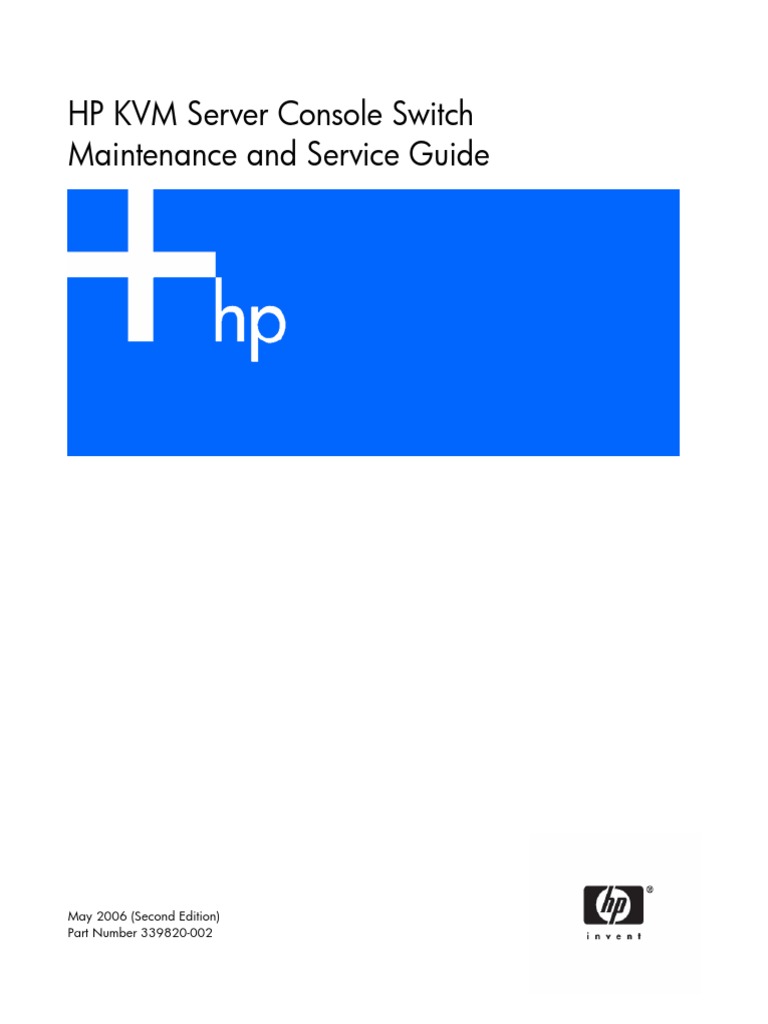 HP KVM Server Console Switch Maintenance and Service Guide PDF