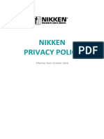 Nikken Privacy Policy: Effective From October 2016