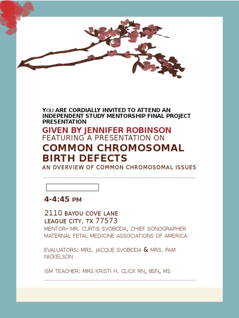Chromosomal Birth Defects Presentation | PDF