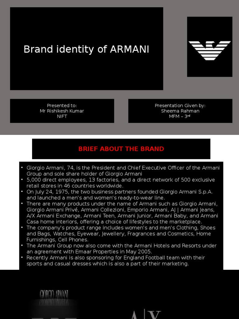 Brand Identity of Armani Logos Brand