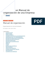 Ejemplo de Un Manual de Organización de Una Empresa