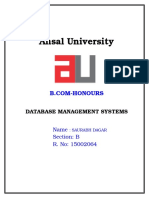 Ansal University: Database Management Systems