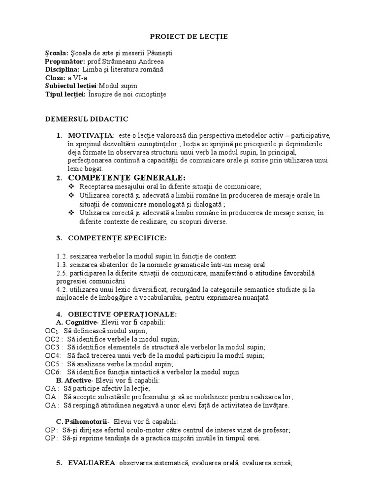 Functii Sintactice - Modul Supin | PDF