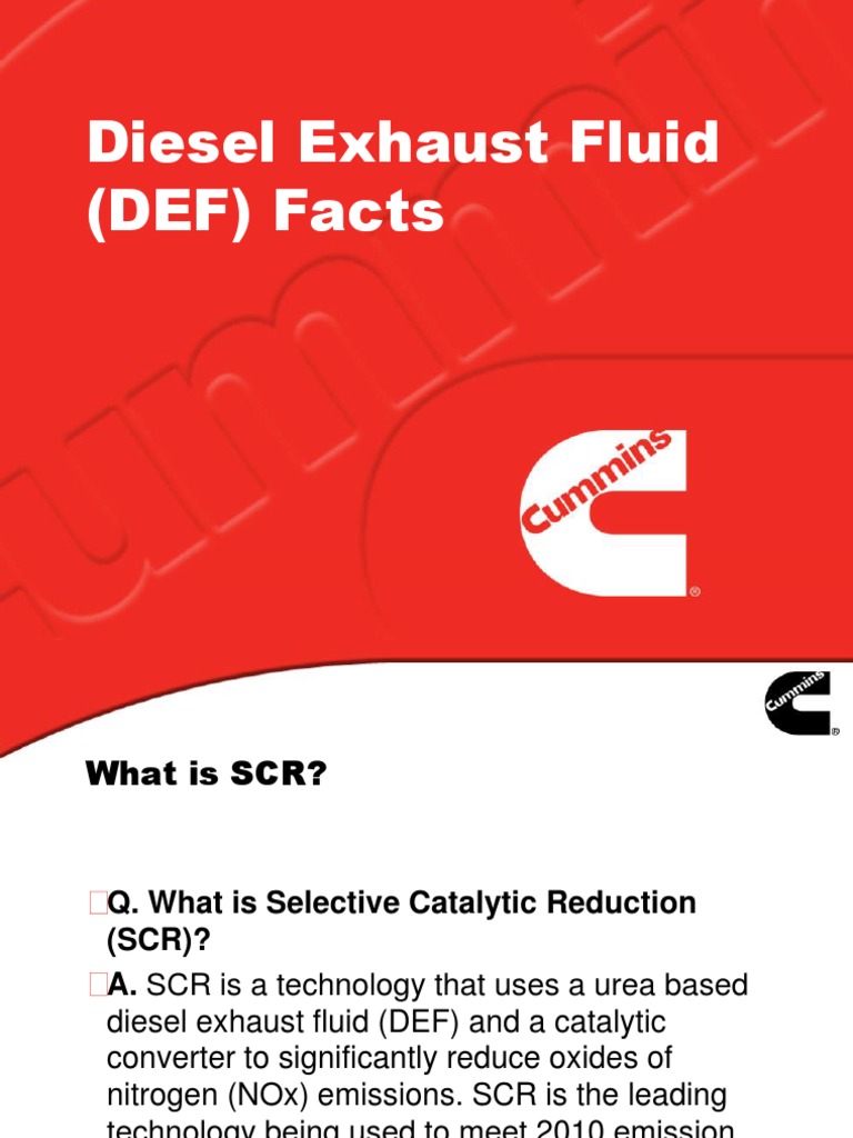 Understanding Diesel Exhaust Fluid (DEF) | PDF | Exhaust Gas | N Ox