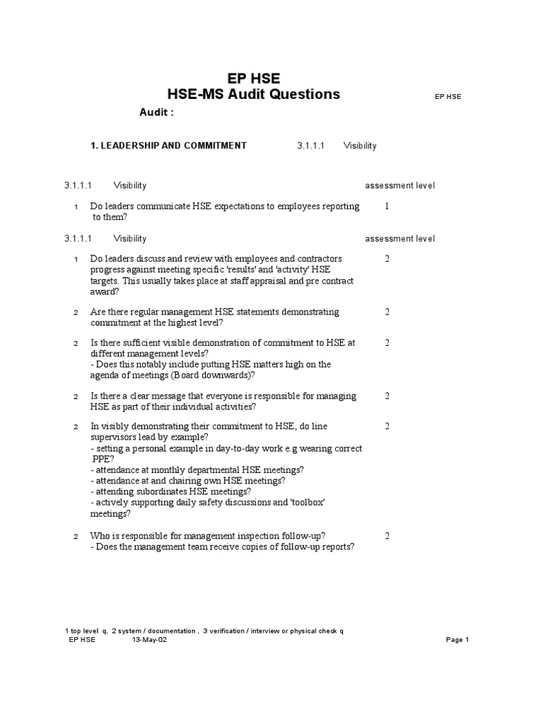 HSE Management System Audit Guide | PDF | Competence (Human Resources ...