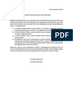 Comunicado Tricel Central. Quórum y Tercer Día de Votación. 9 de Noviembre.