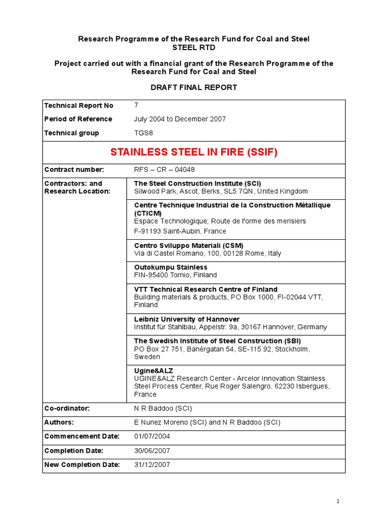 Stainless Steel Fire Resistance Study | PDF | Buckling | Column