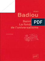Alain Badiou Saint Paul La Fondation de L universalisme