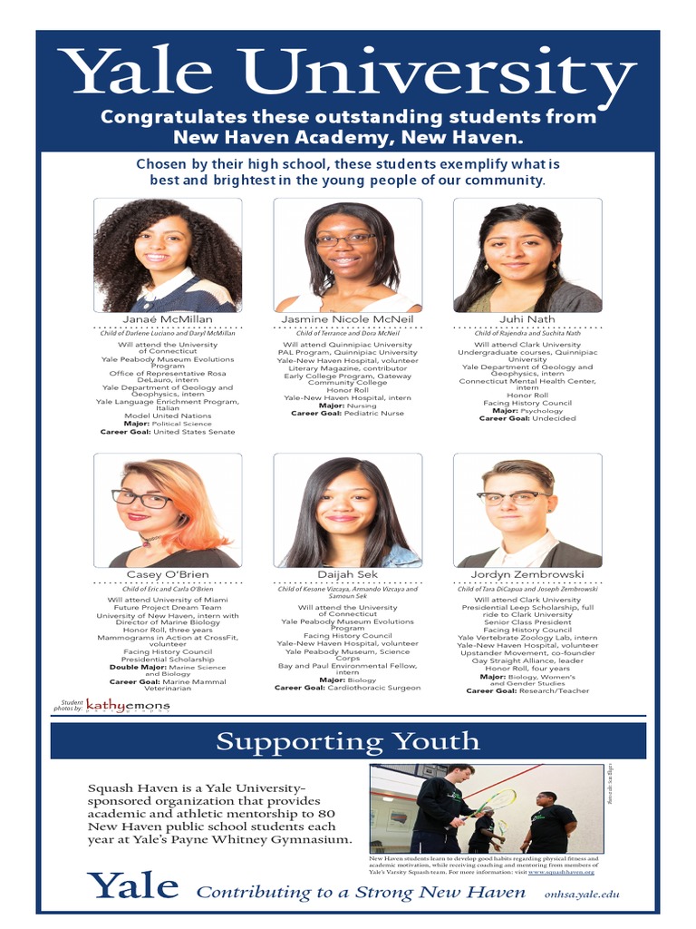 New Haven Academy Senior Spotlight PDF Yale University New Haven