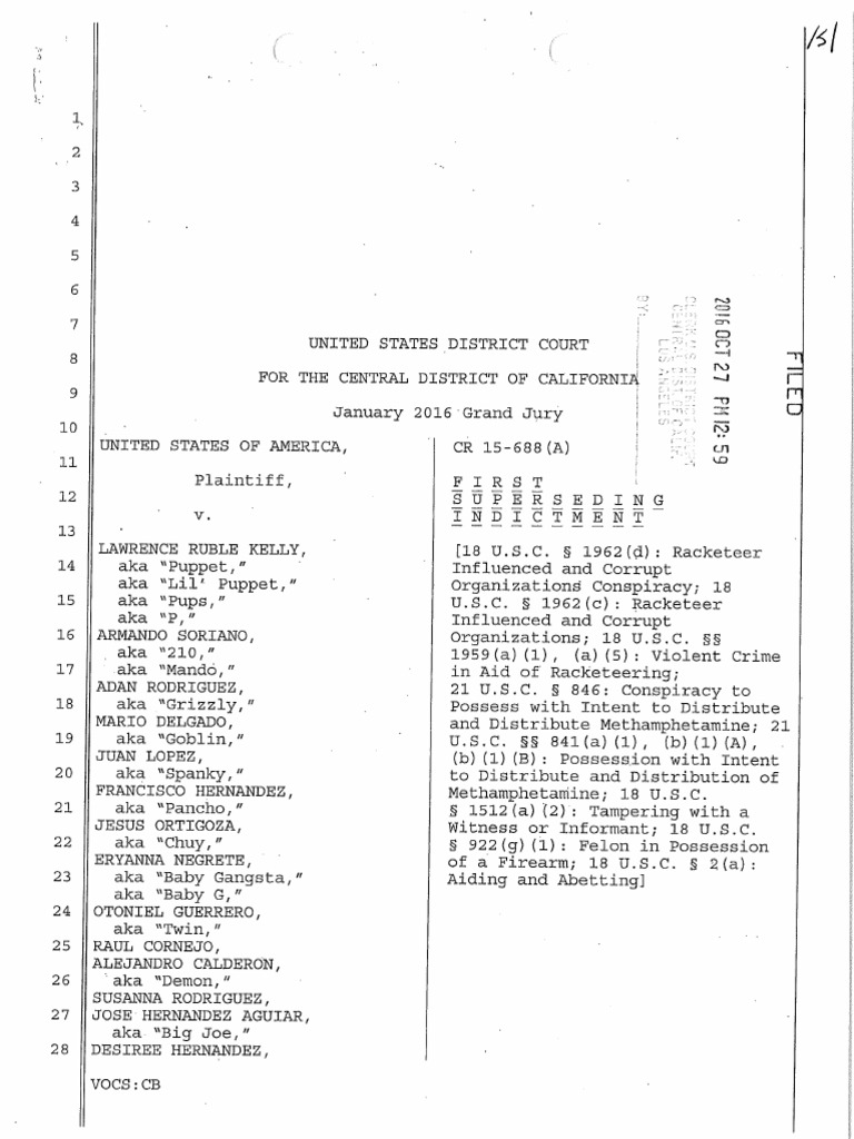 Rico Indictment Wilmas Gang | PDF | Criminal Justice | Crime & Violence