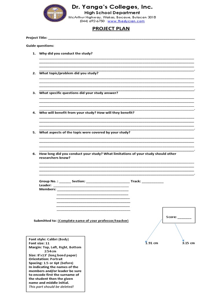 Project Plan PDF | PDF