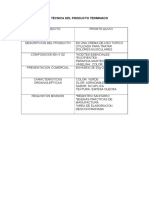 Ficha Técnica Del Producto Terminado