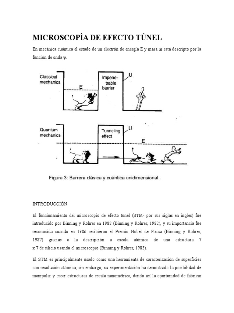 Microscopía de Efecto Túnel | PDF | Microscopio de efecto túnel | Túnel ...