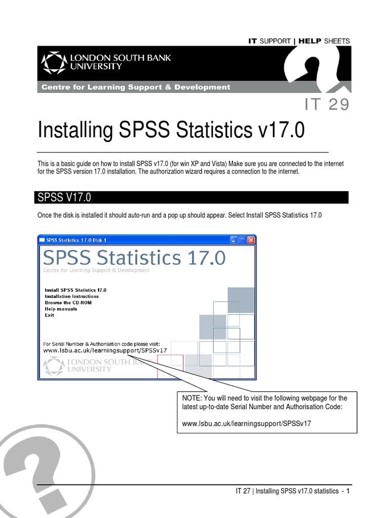 Installing SPSS Statistics v17.0 | PDF
