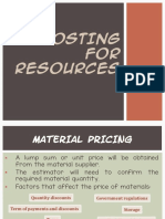 Costing for Resources