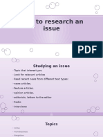 How To Research An Issue