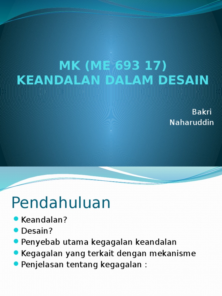 Keandalan Dalam Desain | PDF