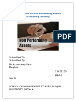 Assignment On Non Performing Assets in Banking Industry
