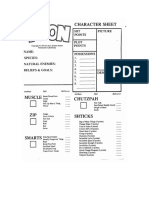 Toon Character Sheet