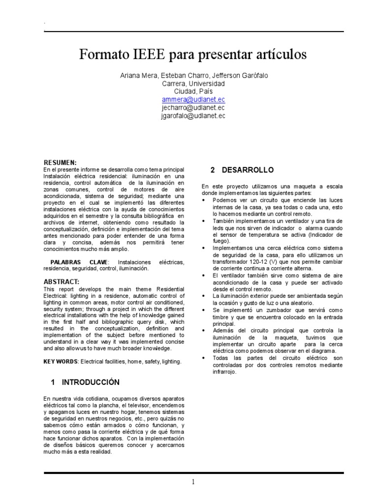 Ejemplo de Informe Practica IEEE | PDF