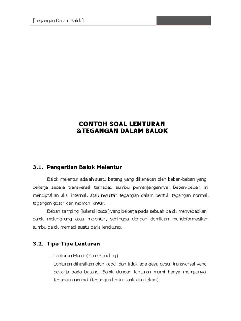 Modul Iii Lanjutan Contoh Soal Lenturan