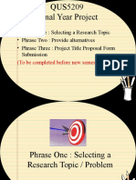 FYP Research Topic Selection and Project Proposal