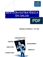 Gestión estratégica en salud: planeamiento y estrategias