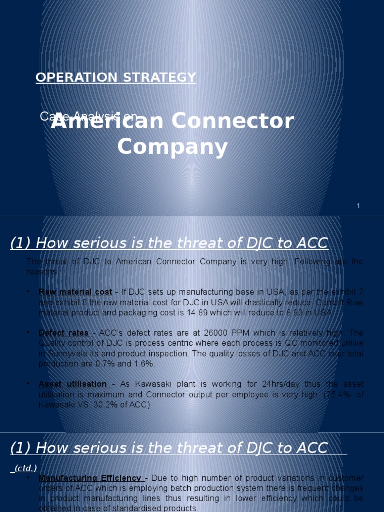 American Connector Company Case PDF Inventory Innovation