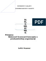 Primjena Balanced Scorecard Koncepta U Preduzetnickoj Organizaciji