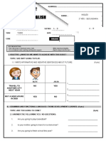 Bimonthly English Exam: Inglés 2° Año - Secundaria