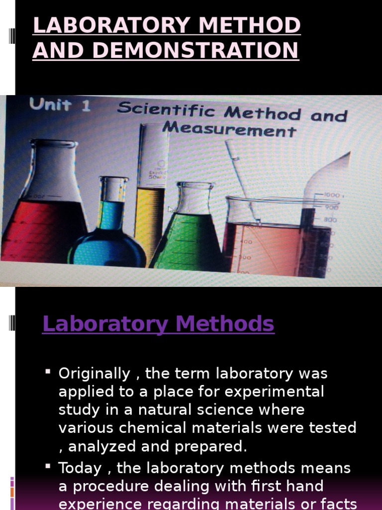 Laboratory Method and Demonstration Experiment Scientific Method