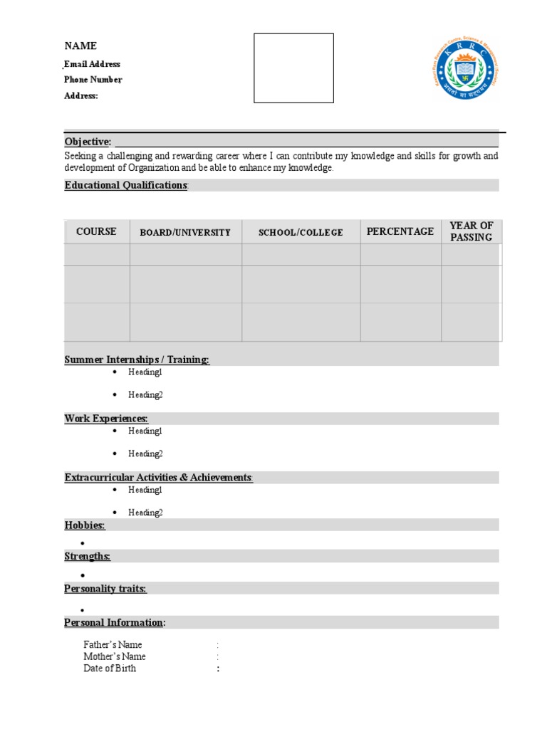 CV Format | PDF