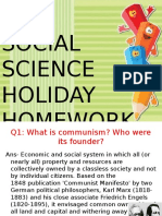 Social Science Holiday Homework