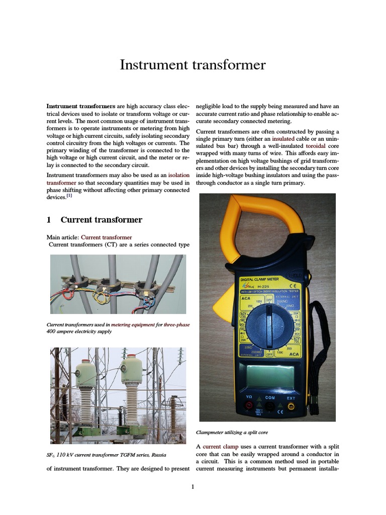 Instrument Transformer | PDF