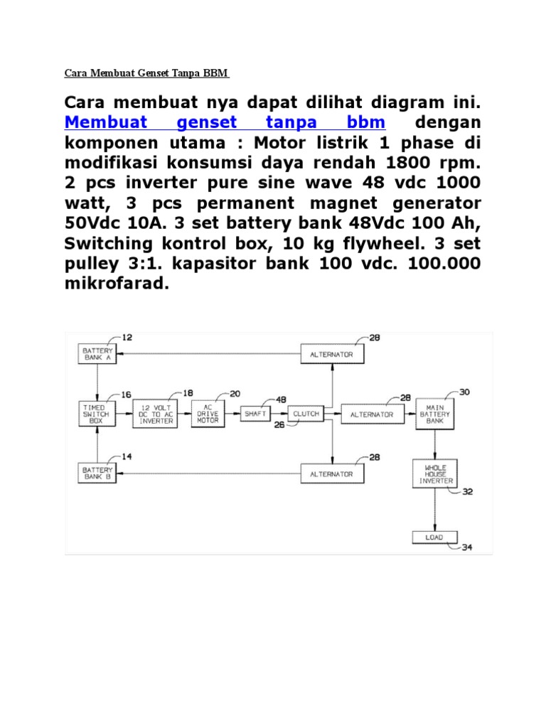 Cara Membuat Genset Tanpa BBM