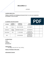 Mba Sample C V: Address