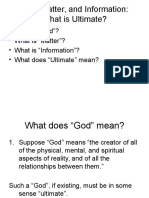 God, Matter, and Information: What Is Ultimate?