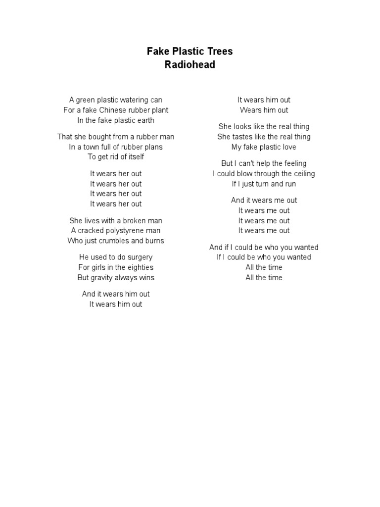 Fake Plastic Trees PDF