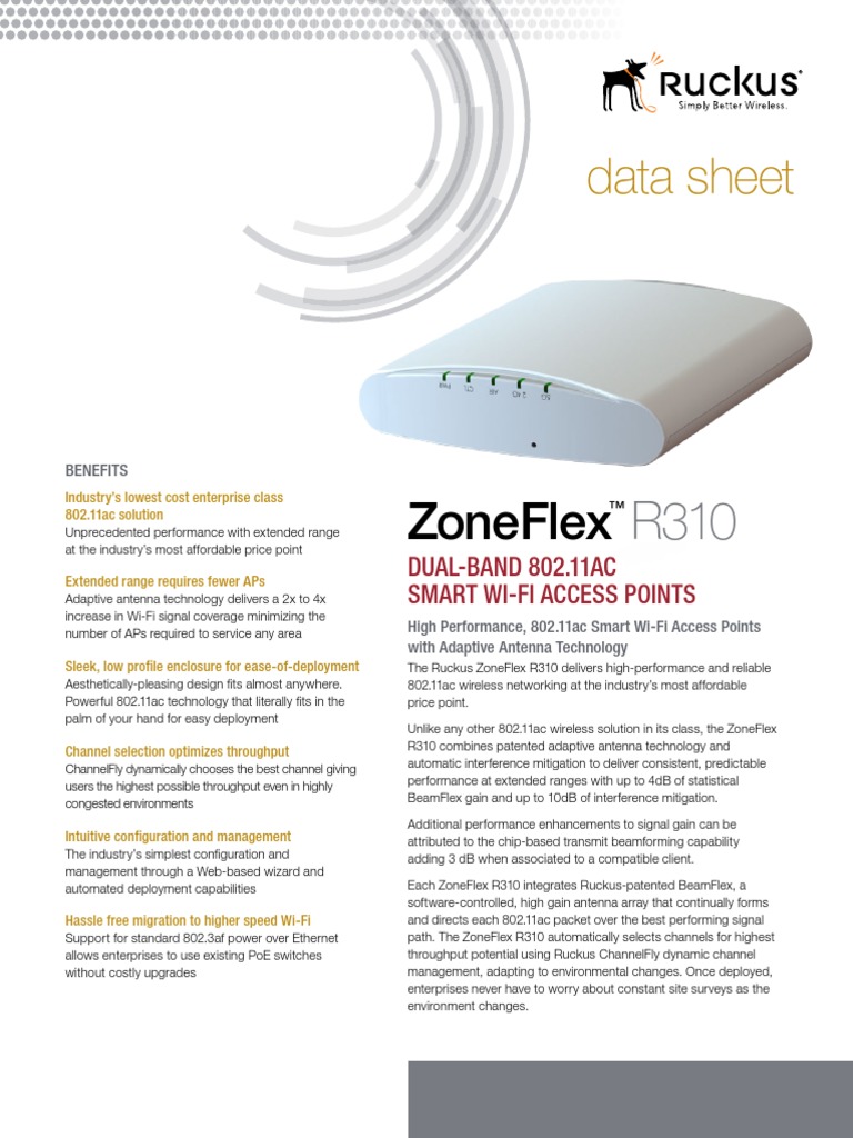 Ds Zoneflex r310 | PDF | Ieee 802.11 | Wi Fi