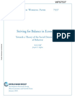 Hoff and Stiglitz (2016), 'Striving for Balance in Economics - Towards a Theory of the Social Determination of Behavior'