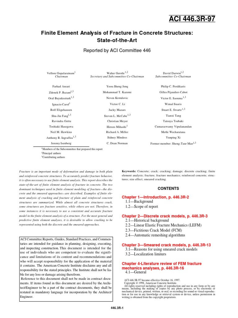 Finite Element Analysis of Fracture in Concrete Structures 446.3R-97 ...