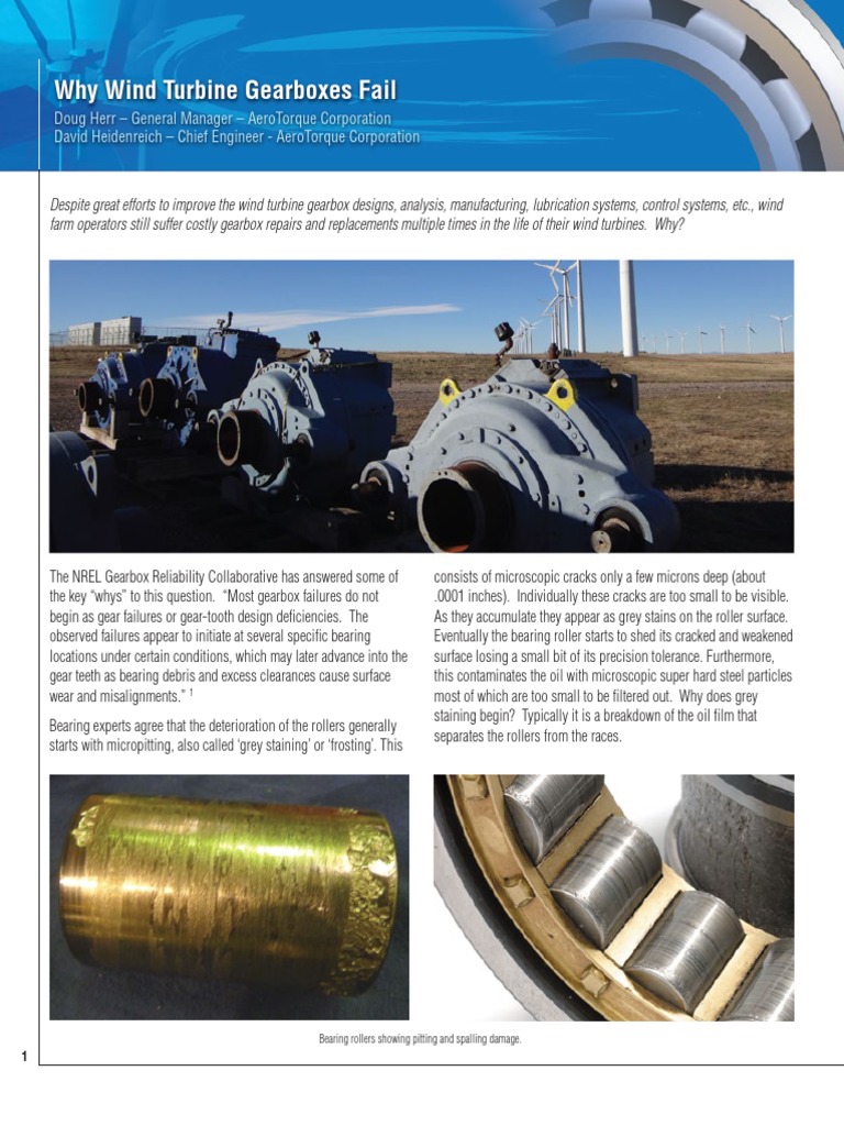 Why Wind Turbine Gearboxes Fail PDF Bearing (Mechanical