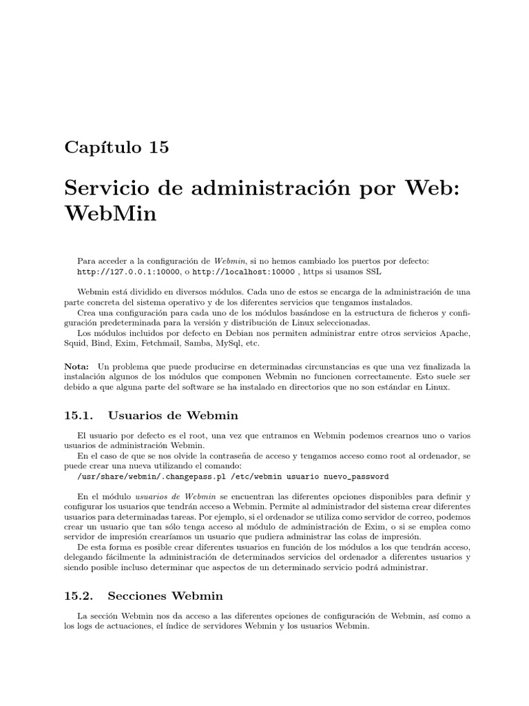 Webmin PDF | PDF | Autenticación | Contraseña