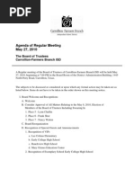 May 27 School Board Meeting Agenda