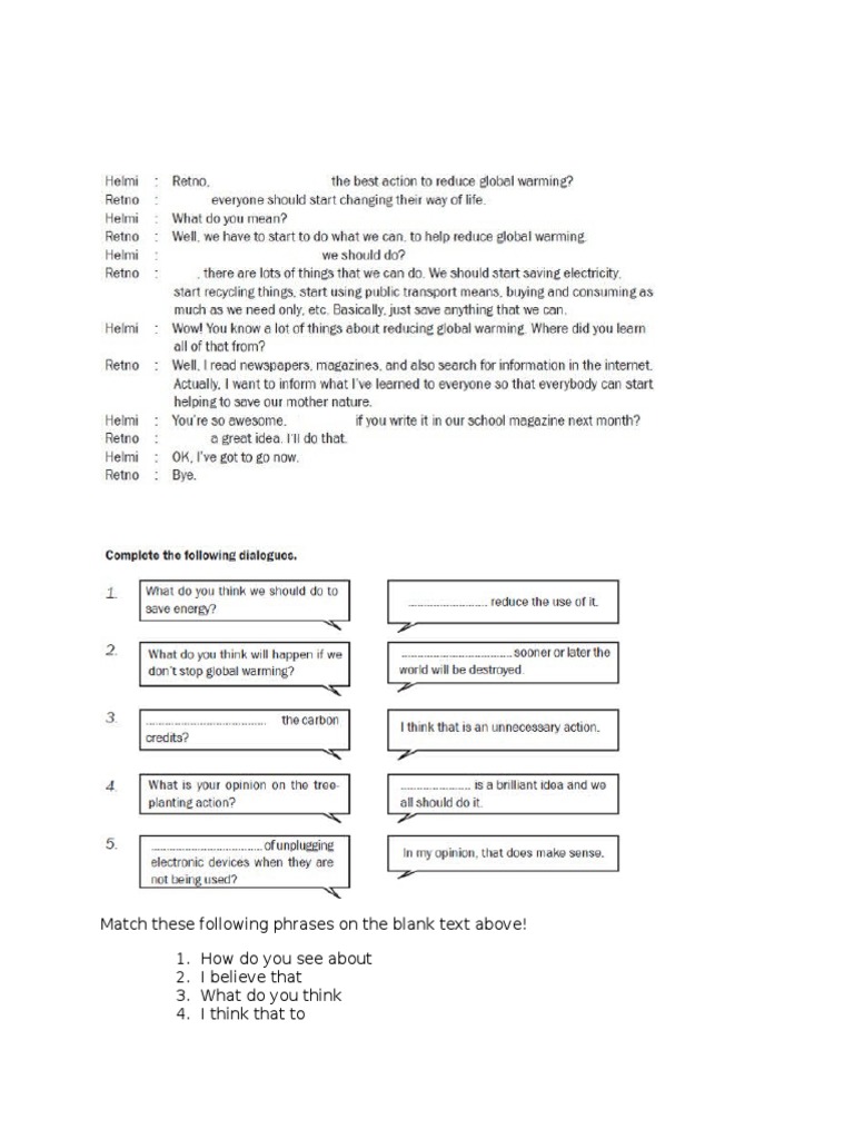 Match These Following Phrases On The Blank Text Above! 1. How Do You