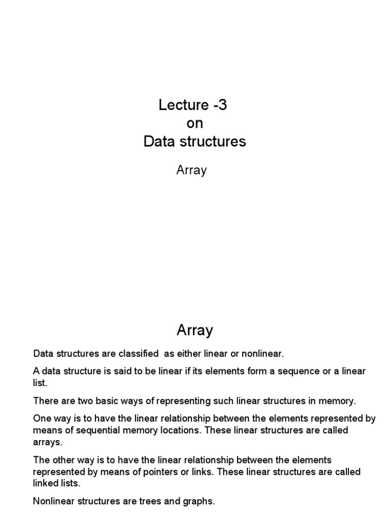 An In-Depth Exploration of Linear Arrays and Bubble Sorting | PDF ...