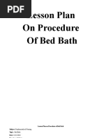 Download Lesson Plan on Procedure of Bed Bath by chinchu SN330666712 doc pdf
