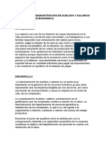 Impacto de La Administración de Sueldos y Salarios en La Ingeniería Bioquímica