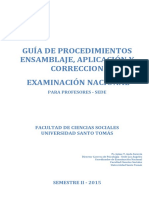 Guía de Procedimientos Ensamblaje, Aplicación y Correccion Examinación Nacional 2015-2