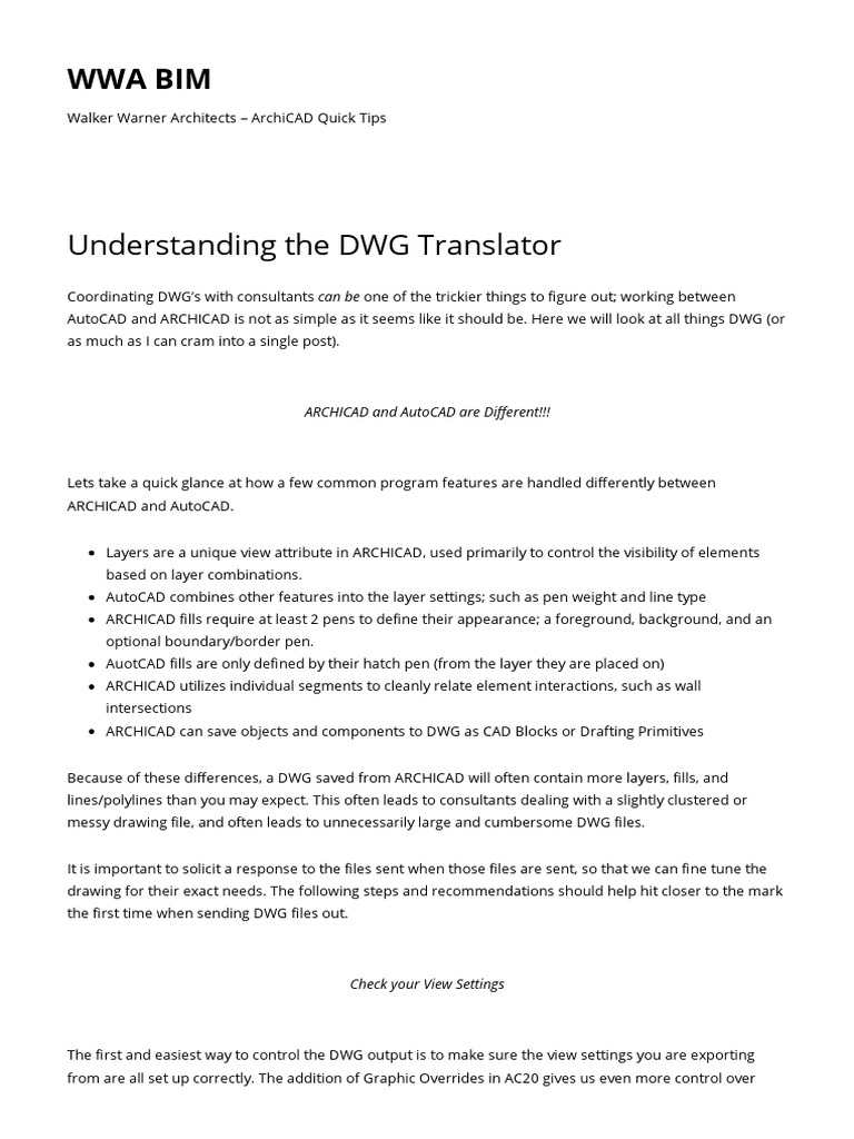 DWG Translator Tips for ARCHICAD Users | PDF | Auto Cad | Email